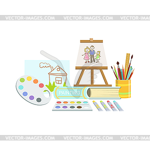 Painting Class Set Of Objects - vector clipart