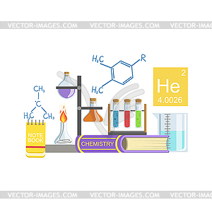 Химия Класс Набор объектов - векторный клипарт