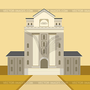 Exterior Of Classic Theatre Building - vector clipart