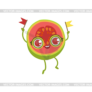 Pink Guava Girly Cartoon Character - vector image