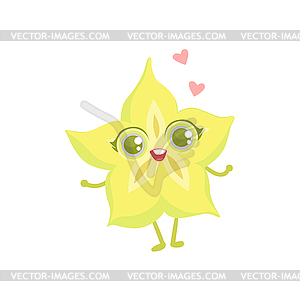 Carambola Girly Cartoon Character - vector clipart