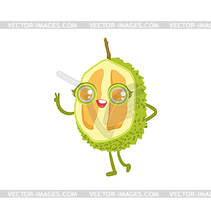 Durian Girly Cartoon Character - vector clipart