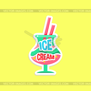 Milkshake Bright Color Summer Inspired Sticker - vector image