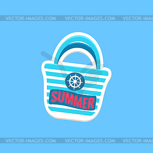 Beach Bag Bright Color Summer Inspired Sticker - vector image