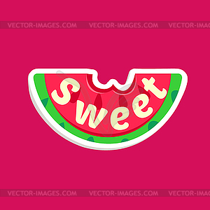 Piece Of Watermelon Bright Color Summer Inspired - vector clipart
