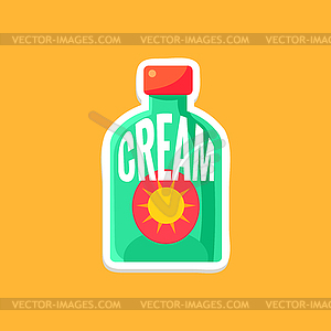 Sunscreen Bright Color Summer Inspired Sticker - vector image