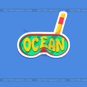 МОРСКИЕ Маска Яркие цвета Лето Вдохновленный Sticke - изображение в векторном формате