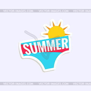 Male Swimwear Bright Color Summer Inspired Sticker - vector image