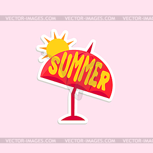 Beach Umbrella Bright Color Summer Inspired - vector image