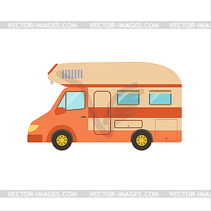 Orange Stripy Travel Van - vector clipart