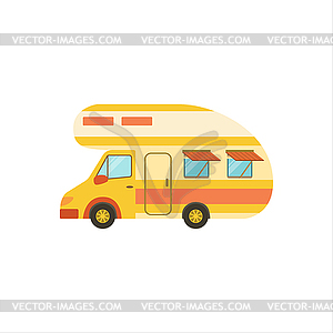 Orange Stripy Travel Van - vector clip art