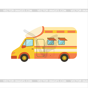 Orange Stripy Travel Van - vector clip art