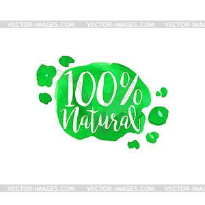 Percent Natural Fresh Products Promo Sign - vector image