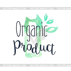 Organic Fresh Products Promo Sign - vector image