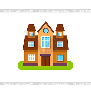 Simmetrical Suburban House Exterior Design With - royalty-free vector image