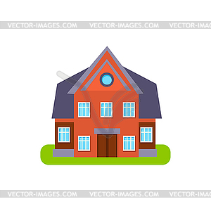 Family Cotage Suburban House Exterior Design - vector image