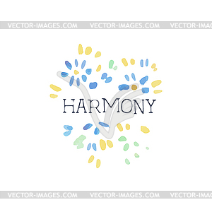 Harmony Natural Beauty Cosmetics Promo Sign - vector clipart