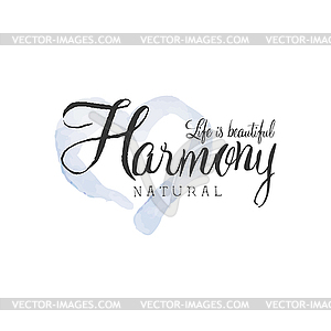 Natural Harmony Beauty Promo Sign - royalty-free vector image