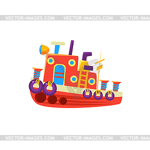 Steamer Fishing Toy Boat - vector clipart