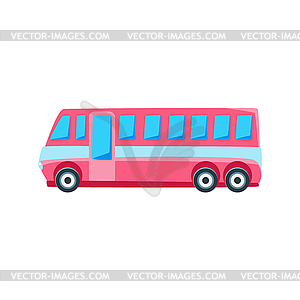 Pink Public Bus Toy Cute Car Icon - vector clip art