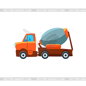 Бетономешалка игрушки Иконка Симпатичный автомобиль - векторизованное изображение