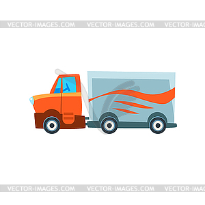 Long-Distance Cargo Truck Toy Cute Car Icon - vector clip art