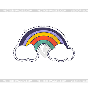 Rainbow Arch Bright Hipster Sticker - vector image