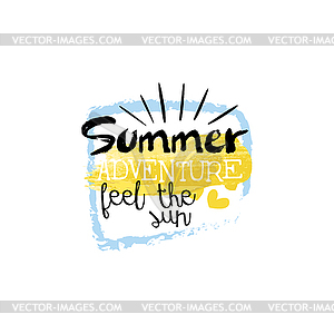 Summer Adventure Message Watercolor Stylized Label - vector clipart