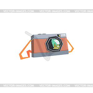 Vintage Film Camera On Belt - vector clip art