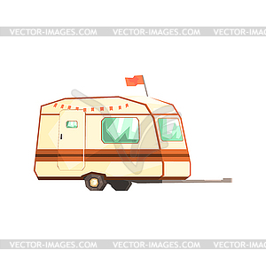 Small Camping Trailer On Two Wheels - vector clipart