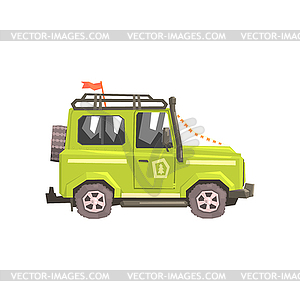Green suv Safari Car - vector clip art