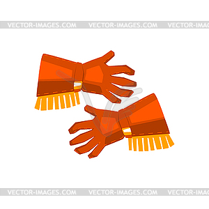 Cowboy Gloves With Fringe Drawing - color vector clipart