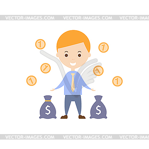 Money As Personal Happiness Idea - vector image