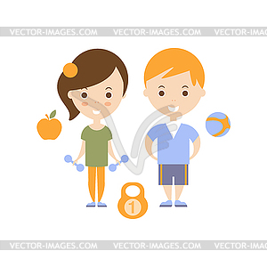 Healthy Lifestyle As Personal Happiness Idea - stock vector clipart