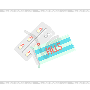 Pack Of Prescribtion Pills - vector image