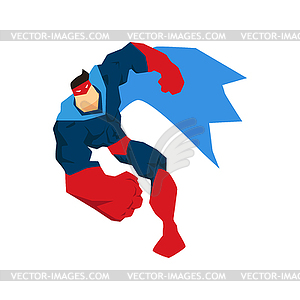 Супергерой в действии, силуэт в разных позах - векторизованное изображение клипарта