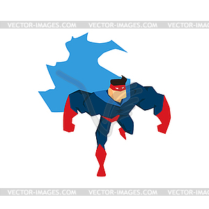 Superhero in Action, silhouette in different poses - vector clip art