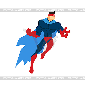 Супергерой в действии, силуэт в разных позах - векторный клипарт