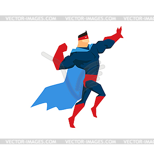 Superhero in Action, silhouette in different poses - vector clipart