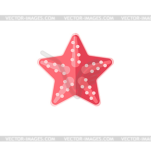 Pink Starfish Primitive Style Childish Sticker - vector clip art