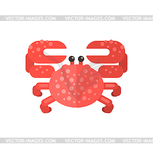 Pink Crab Primitive Style Childish Sticker - vector clipart