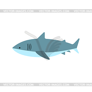 Great White Shark примитивном стиле Childish наклейки - иллюстрация в векторе