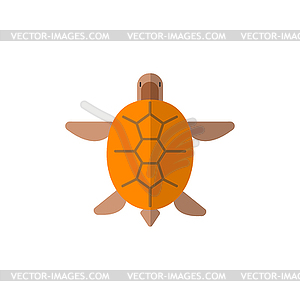 Черепаха из Над примитивном стиле ребяческих наклейка - векторное изображение EPS