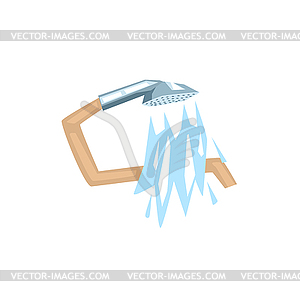 Shower Cap With Water Comig Out - vector image