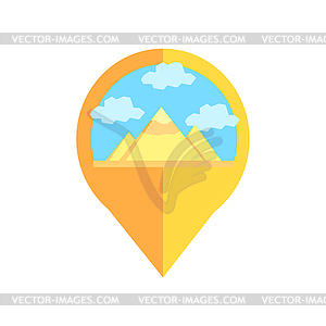 On-line Map Marker With Pyramids Of Egypt - vector image