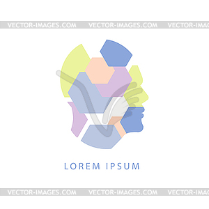 Geometric Shapes Inside Human Head Abstract Design - vector clipart