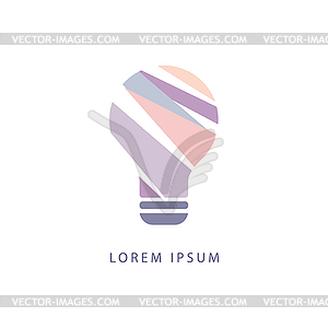 Splinters Inside Idea Bulb Abstract Design Pastel - vector image