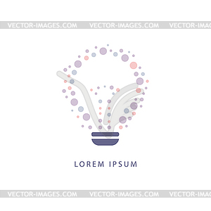 Abstract Shapes Inside Idea Bulb Design Pastel Icons - stock vector clipart