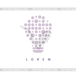 Abstract Shapes Inside Idea Bulb Design Pastel Icons - vector clip art