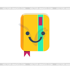 Closed Organizer Primitive Icon With Smiley Face - vector clipart